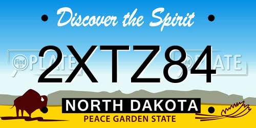 2XTZ84 North Dakota License Plate