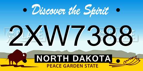 2XW7388 North Dakota License Plate