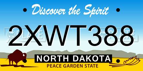 2XWT388 North Dakota License Plate
