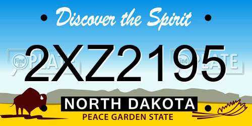 2XZ2195 North Dakota License Plate