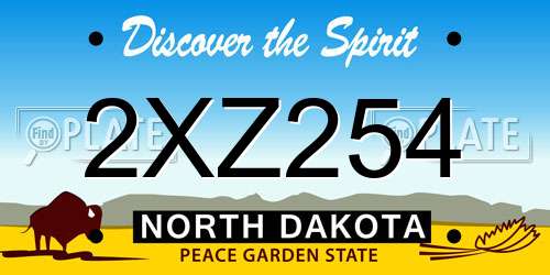 2XZ254 North Dakota License Plate