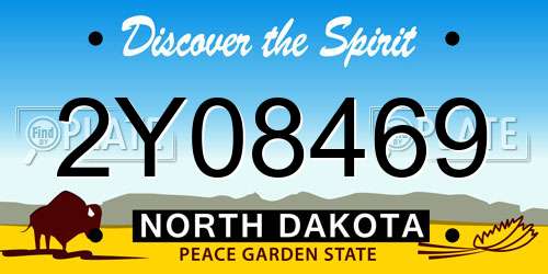 2Y08469 North Dakota License Plate
