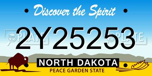2Y25253 North Dakota License Plate