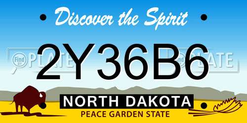 2Y36B6 North Dakota License Plate