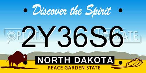 2Y36S6 North Dakota License Plate