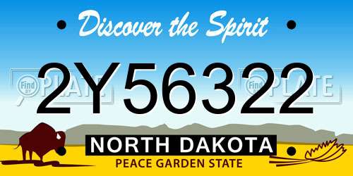 2Y56322 North Dakota License Plate