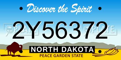 2Y56372 North Dakota License Plate