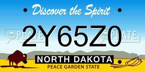 2Y65Z0 North Dakota License Plate