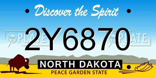 2Y6870 North Dakota License Plate