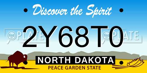 2Y68T0 North Dakota License Plate