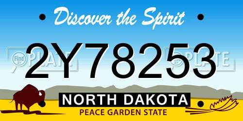 2Y78253 North Dakota License Plate