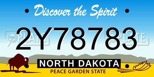 2Y78783 North Dakota License Plate
