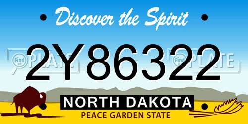 2Y86322 North Dakota License Plate