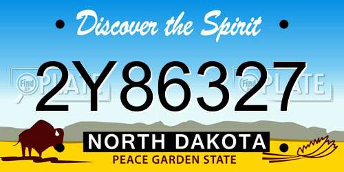 2Y86327 North Dakota License Plate