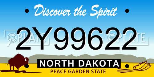 2Y99622 North Dakota License Plate
