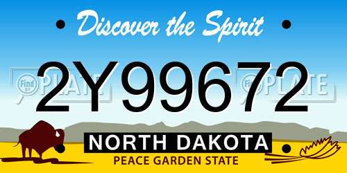 2Y99672 North Dakota License Plate