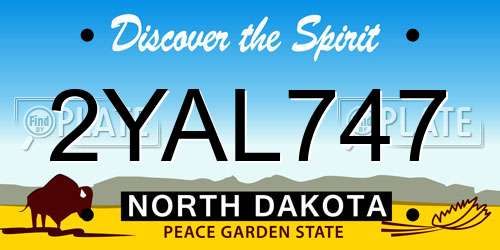 2YAL747 North Dakota License Plate