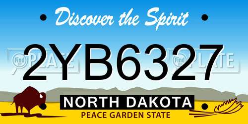 2YB6327 North Dakota License Plate
