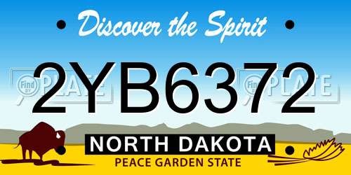 2YB6372 North Dakota License Plate