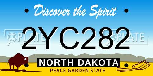 2YC282 North Dakota License Plate