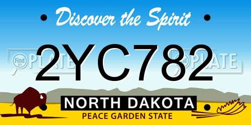 2YC782 North Dakota License Plate