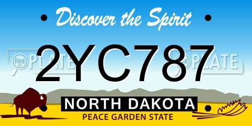 2YC787 North Dakota License Plate