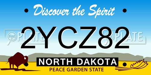 2YCZ82 North Dakota License Plate