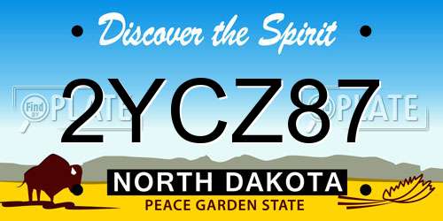 2YCZ87 North Dakota License Plate