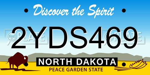 2YDS469 North Dakota License Plate