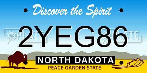 2YEG86 North Dakota License Plate