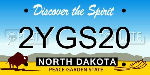 2YGS20 North Dakota License Plate