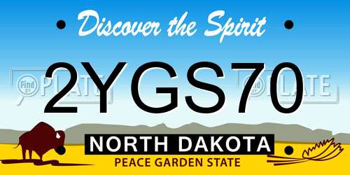 2YGS70 North Dakota License Plate