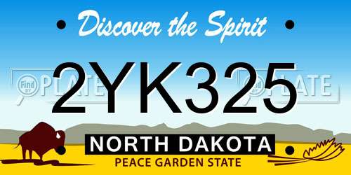 2YK325 North Dakota License Plate