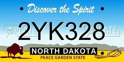 2YK328 North Dakota License Plate