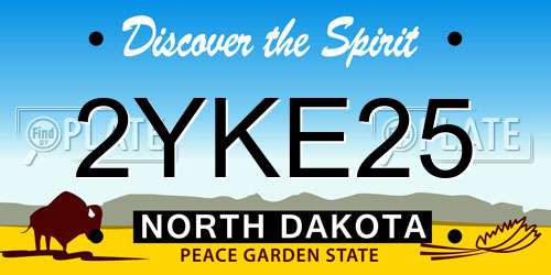 2YKE25 North Dakota License Plate
