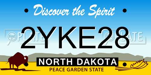 2YKE28 North Dakota License Plate