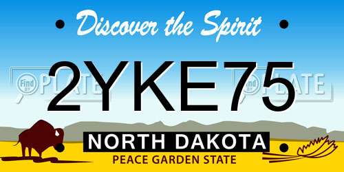 2YKE75 North Dakota License Plate