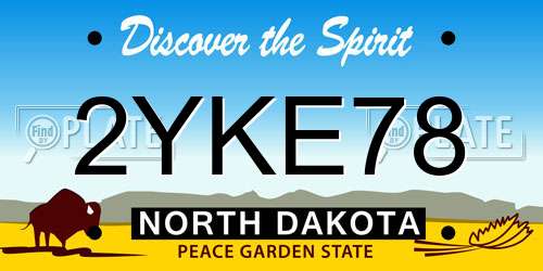 2YKE78 North Dakota License Plate