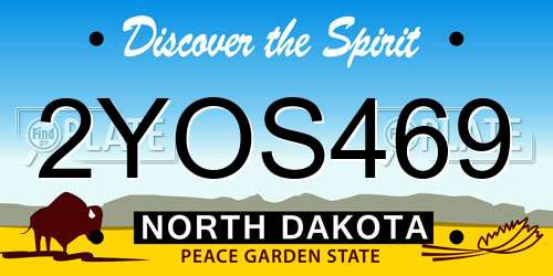 2YOS469 North Dakota License Plate