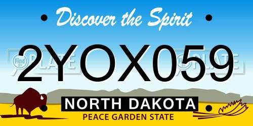 2YOX059 North Dakota License Plate