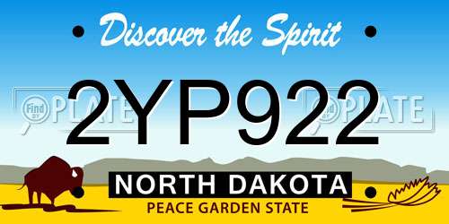 2YP922 North Dakota License Plate