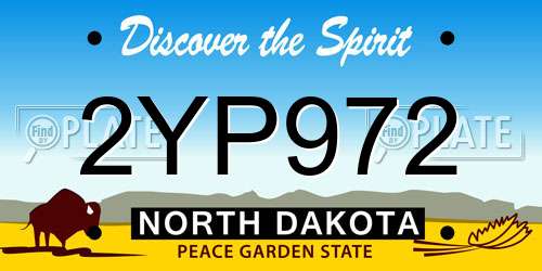 2YP972 North Dakota License Plate