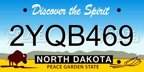 2YQB469 North Dakota License Plate