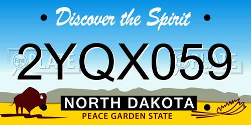 2YQX059 North Dakota License Plate