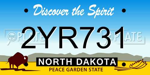 2YR731 North Dakota License Plate