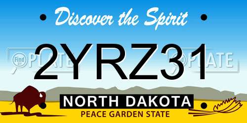 2YRZ31 North Dakota License Plate