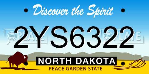 2YS6322 North Dakota License Plate