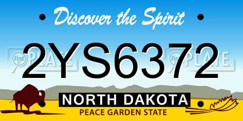 2YS6372 North Dakota License Plate