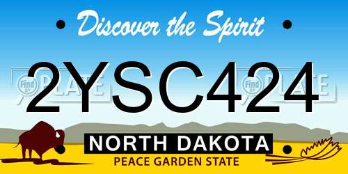 2YSC424 North Dakota License Plate