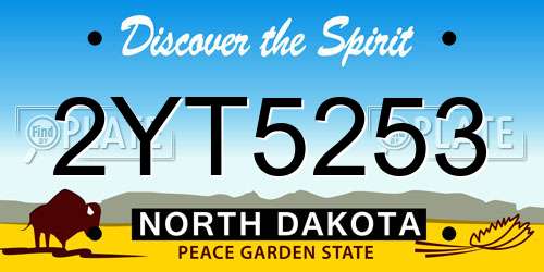 2YT5253 North Dakota License Plate
